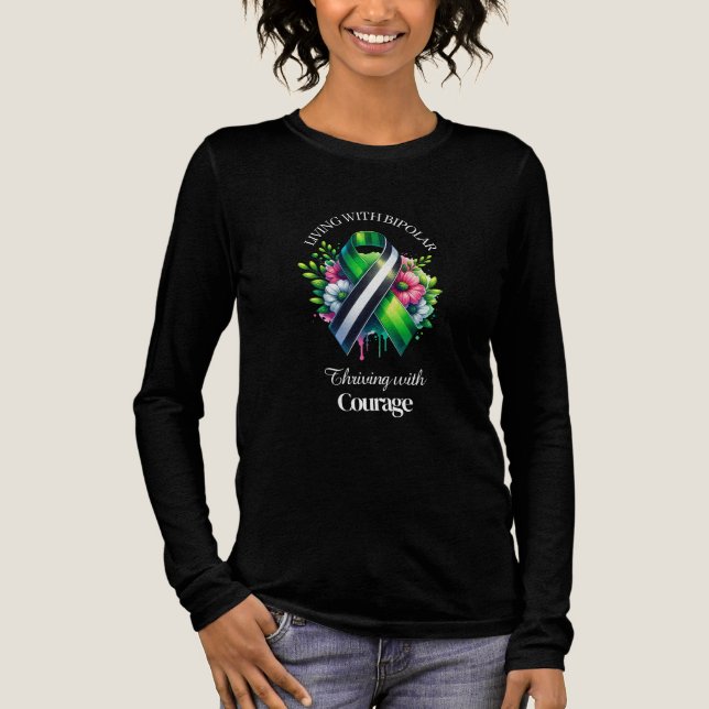 T-shirt En Tri-matière Living with Bipolar | Thriving with Courage (Recto)