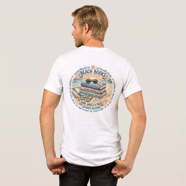 T-shirt En Tri-matière Livres de plage Design de lecture d'été  (Verso intégral)