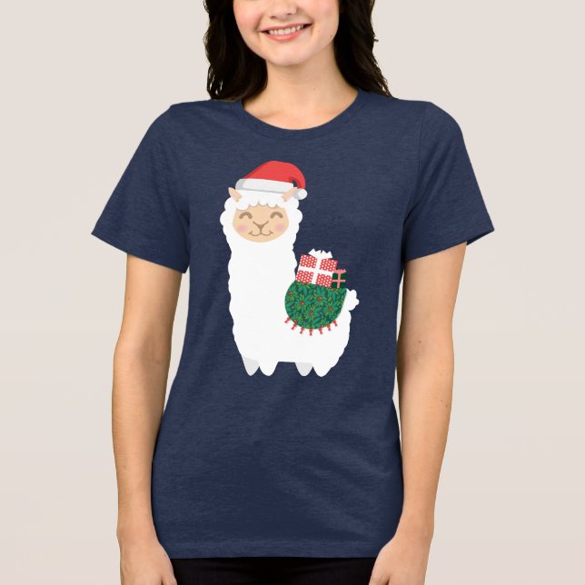 T-shirt En Tri-matière Llama de Noël (Recto)