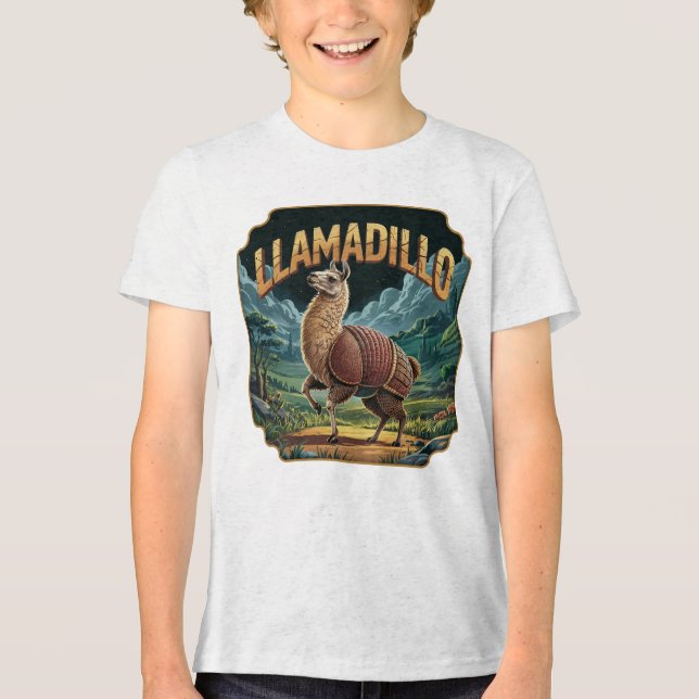 T-shirt En Tri-matière Llamadillo Illustration Combo Créature Drôle (Recto)