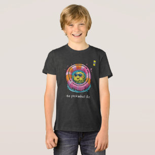 T-shirt En Tri-matière Logo de Pickleball amical et personnage d'été amus
