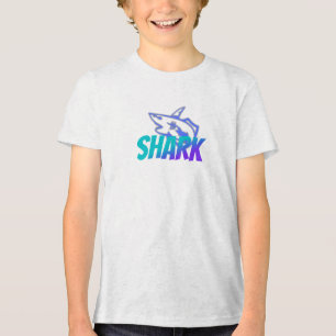 T-shirt En Tri-matière Logo de requin à dégradé féroce Océan audacieux