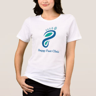 T-shirt En Tri-matière Logo de soins des pieds de podologie bleu sarcelle