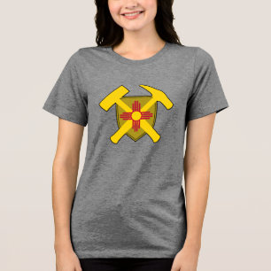 T-shirt En Tri-matière Logo du marteau de géologue avec le drapeau du Nou