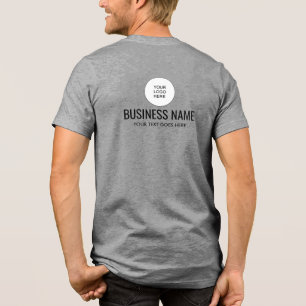 T-shirt En Tri-matière Logo et nom de l'entreprise Modèle Mens Grey