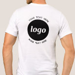 T-shirt En Tri-matière Logo Simple Avec Texte Professionnel Promotionnel<br><div class="desc">Ajoutez votre propre logo et le choix du texte à cette conception d'impression arrière. Supprimez le texte supérieur ou inférieur si vous préférez. Minimaliste et professionnel. Idéal pour l'image de marque des employés,  comme uniforme de personnel ou comme produit promotionnel pour vos clients et clients.</div>