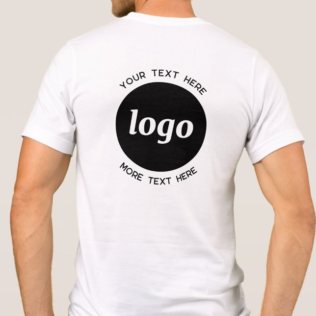 T-shirt En Tri-matière Logo Simple Avec Texte Professionnel Promotionnel (Simple logo with custom text business branding promotional back print t-shirt)