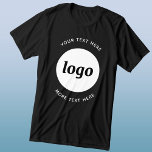T-shirt En Tri-matière Logo Simple Avec Texte Professionnel Promotionnel<br><div class="desc">Ajoutez votre propre logo et le choix du texte à cette conception. Supprimez le texte supérieur ou inférieur si vous préférez. Minimaliste et professionnel. Idéal pour l'image de marque des employés ou comme produit promotionnel pour vos clients et clients.</div>