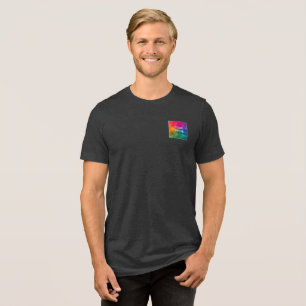 T-shirt En Tri-matière Logo Texte Mens Avant et Arrière Impression Noir C