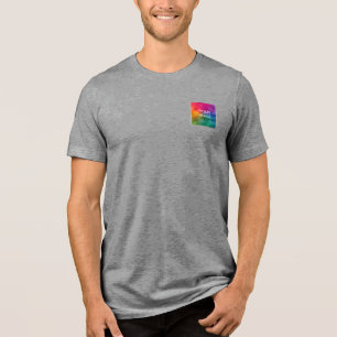 T-shirt En Tri-matière Logo Texte Moderne Modèle Gris Mens Double face