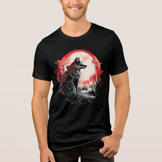 T-shirt En Tri-matière Lone Wolf Under Moon (Recto)