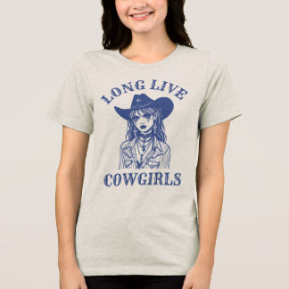 T-shirt En Tri-matière Longue vie aux cowgirls Vintage Western Graphic Te