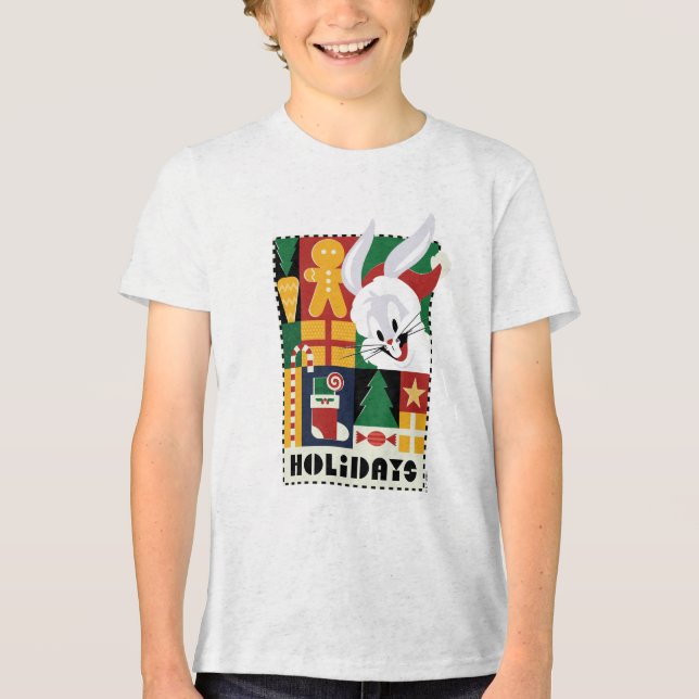 T-shirt En Tri-matière LOONEY TUNES™ BUGS BUNNY™ Holidays Badge (Recto)