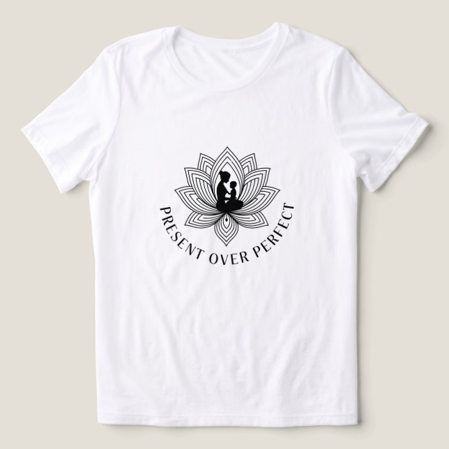 T-shirt En Tri-matière Lotus Mother Child Present Mantra Art (Design Recto)