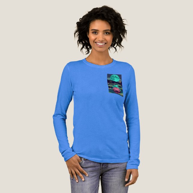 T-shirt En Tri-matière Lotus turquoise clair de lune (Recto complet)