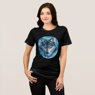 T-shirt En Tri-matière Loup de la galaxie de glace aux yeux bleus