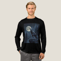 Loup solitaire hurlant à la lune Art de forêt noct
