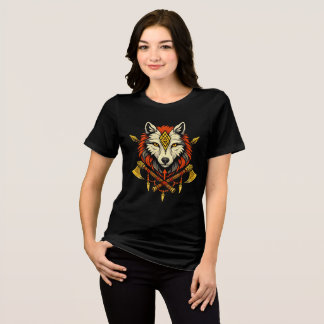 T-shirt En Tri-matière Loup Viking Mythologie Nordique Guerrière Femmes 