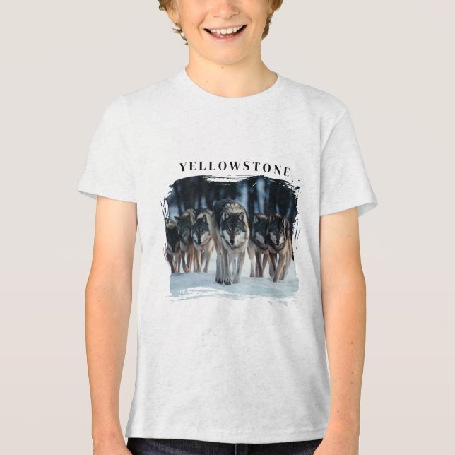 T-shirt En Tri-matière Loups de Yellowstone Enfants (Recto)