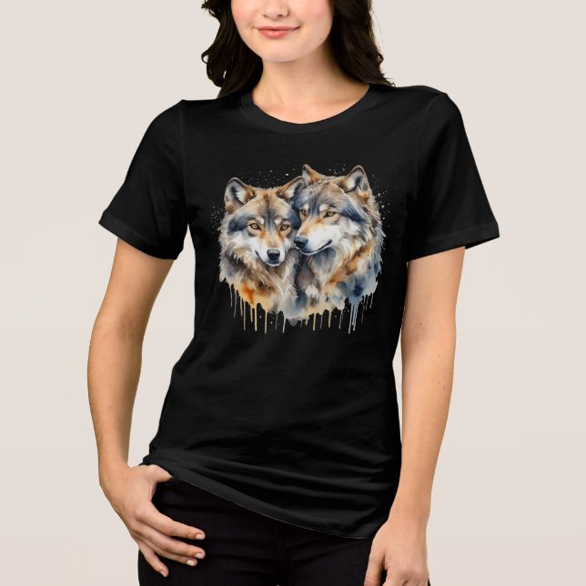 T-shirt En Tri-matière Loups mignonnes Meilleurs Amis Pour Toujours, BFF, (Recto)