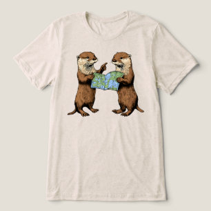 T-shirt En Tri-matière Loutres Drôles Avec Carte