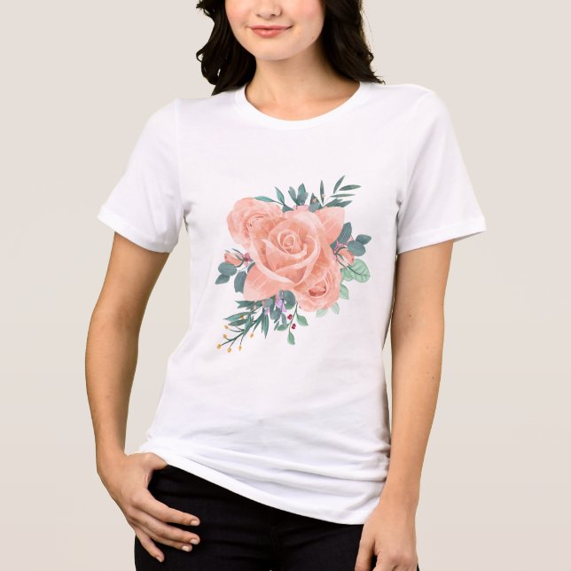 T-shirt En Tri-matière Love Grows – Floral Maternité Grossesse  (Recto)