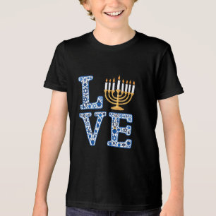 T-shirt En Tri-matière Love Hanoukka Jewish Holiday Menorah