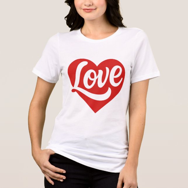 T-shirt En Tri-matière Love Heart Logo – Red Romantic Symbol (Recto)