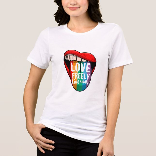 T-shirt En Tri-matière Love Is Love LGBTQ Pride Graphic Tee (Recto)