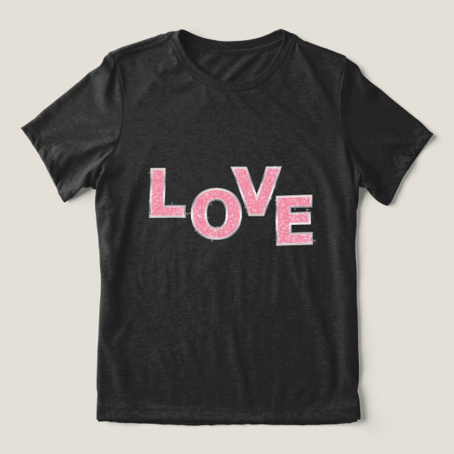 T-shirt En Tri-matière Love Parties scintillant rose (Design Recto)