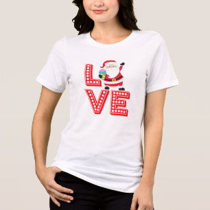T-shirt En Tri-matière Love Stacked Design Père Noël Noël