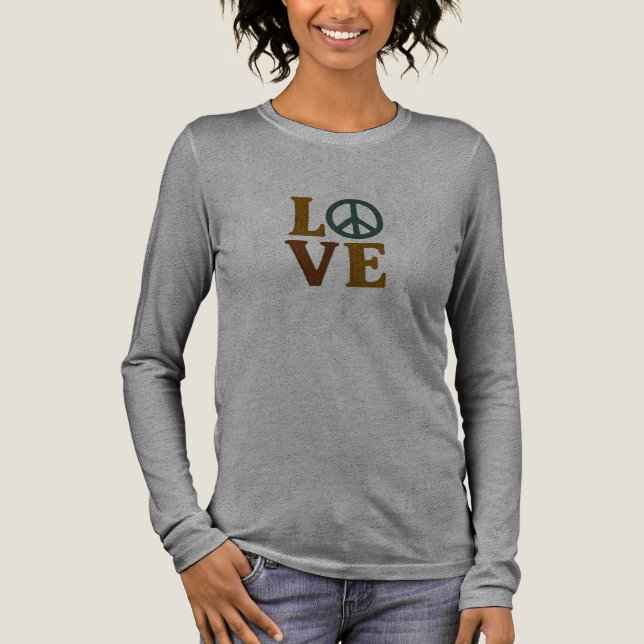 T-shirt En Tri-matière Love with a Peace Sign Unisex Embroidered Look (Recto)