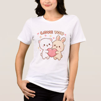 T-shirt En Tri-matière Love You Ours & Lapin