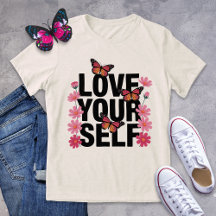 Love Yourself Papillon et Graphisme Fleur