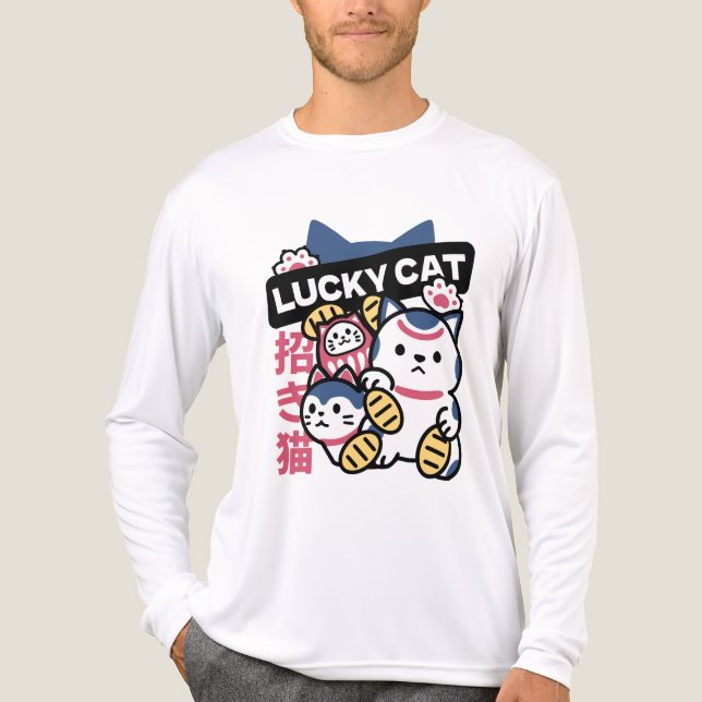 T-shirt En Tri-matière Lucky Cat Maneki Neko – Japanese Fortune Cat  (Recto)