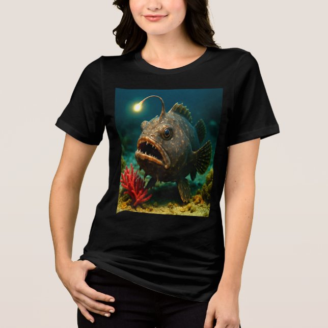 T-shirt En Tri-matière Luminosité de la mer profonde : le poisson-pêcheur (Recto)