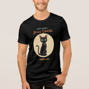 T-shirt En Tri-matière Lune de chat noir atomique futuriste avec texte