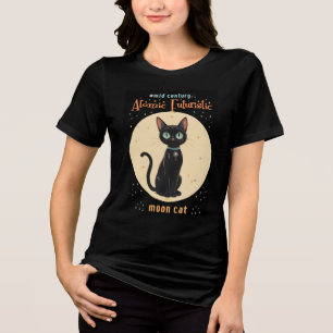 T-shirt En Tri-matière Lune de chat noir atomique futuriste avec texte