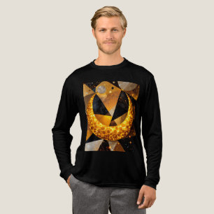 T-shirt En Tri-matière Lune de croissant d'or avec étoiles géométriques c