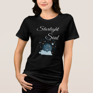 T-shirt En Tri-matière lune souriante avec des femmes de nuit joyeuses et