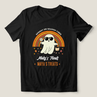 T-shirt En Tri-matière Lunettes de soleil fantômes rétro groovy nom de ma