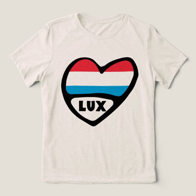 T-shirt En Tri-matière Luxembourg Code Pays Drapeau Coeur LUX (Design Recto)