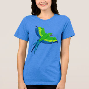 T-shirt En Tri-matière Macao vert et bleu / Perroquet en vol