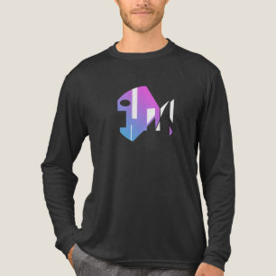 T-shirt En Tri-matière Magenta Bleu Blanc Moderne Pop Art Poisson Abstrai