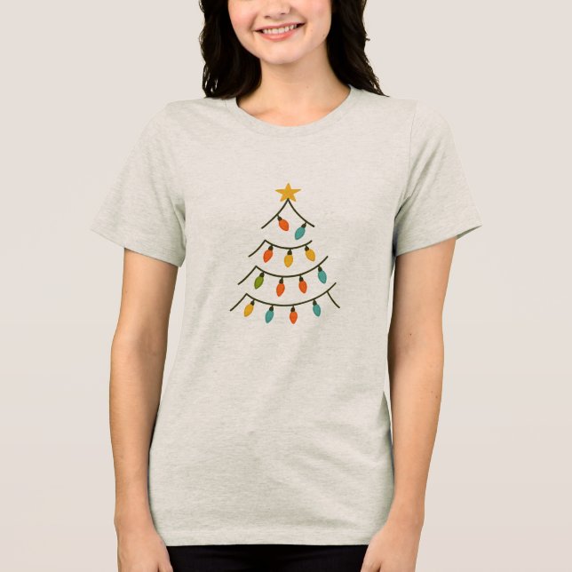 T-shirt En Tri-matière Magical Christmas Light Tree Glow (Recto)