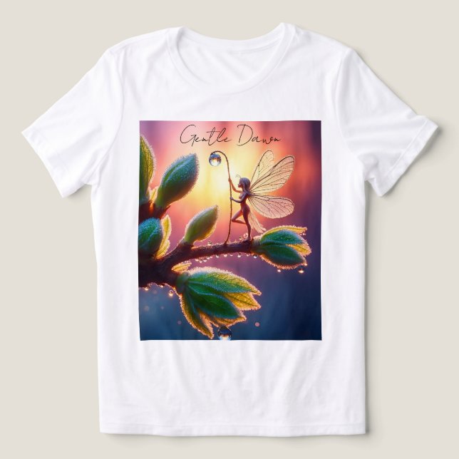 T-shirt En Tri-matière Magical fairy with dewdrop lantern on the branch (Design Recto)