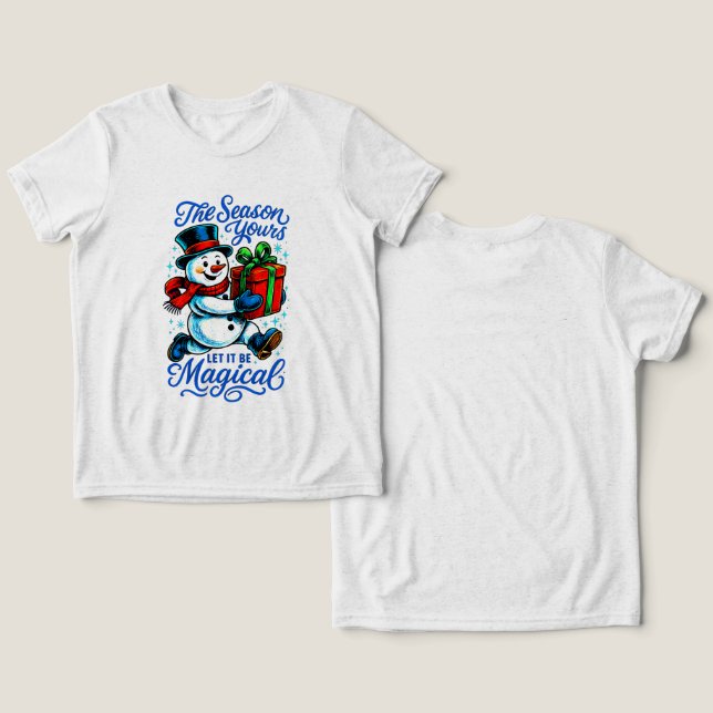 T-shirt En Tri-matière Magical Snowman Christmas Delivery Tee fun holiday (Design Recto & Verso)