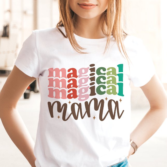 T-shirt En Tri-matière Magique Mama Retro Jours fériés Super de Noël (Magical Mama Retro Groovy Christmas Holidays T-Shirt)