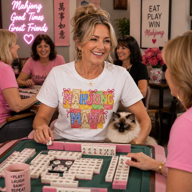 T-shirt En Tri-matière Mahjong Mama en faux patchwork  (Créateur téléchargé)