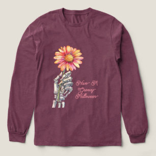 T-shirt En Tri-matière Main de squelette fleur bohème hippie des années s